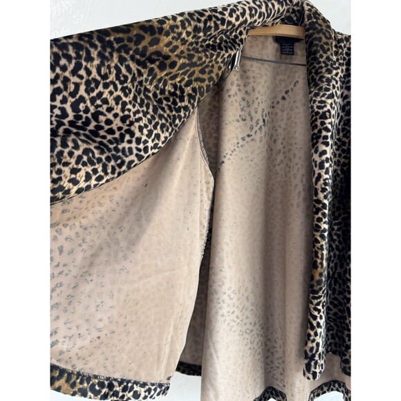 Leopard Animal Print Cardigan Connected Apparel Soft Vintage Shoulder Pads - Picture 3 of 7